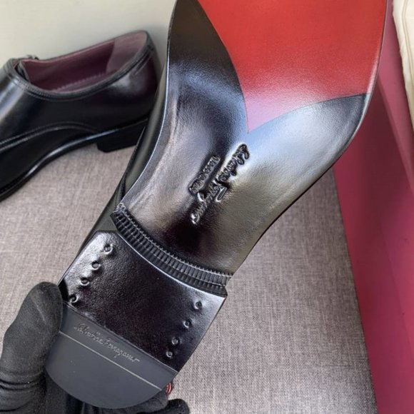 Authentic Salvatore Ferragamo Brighton Double Monk Strap Black Leather S… main image 5